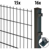 GARDEN N MORE Doppelstabmattenzaun "Excellent" 15 Elemente für 30 m, LxH: 200 x 163 cm, mit 16 Pfosten GARDEN N MORE Doppelstabmattenzaun "Excellent" 15 Elemente für 30 m, LxH: 200 x 163 cm, mit 16 Pfosten von Garden 'n' More