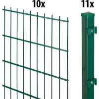 GARDEN N MORE Doppelstabmattenzaun "Standard" 10 Elemente für 20 m, LxH: 200 x 103 cm, mit 11 Pfosten GARDEN N MORE Doppelstabmattenzaun "Standard" 10 Elemente für 20 m, LxH: 200 x 103 cm, mit 11 Pfosten von Garden 'n' More