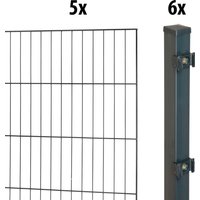 GARDEN N MORE Einstabmattenzaun "Standard" 5 Elemente für 10 m, LxH: 200 x 50 cm, mit 6 Pfosten von Garden 'n' More