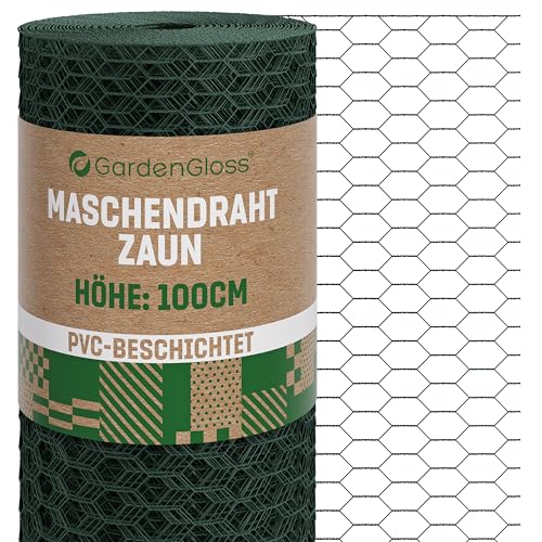 GardenGloss Maschendrahtzaun 100cm Höhe - PVC-Beschichtet Sechseckgeflecht Feinmaschig 13mm x 25mm - Hasendraht Kaninchendraht Kükendraht Zaun Hasenzaun Drahtzaun Kleintierzaun - 100cm Hoch 10m Lang GardenGloss Maschendrahtzaun 100cm Höhe - PVC-Beschichtet Sechseckgeflecht Feinmaschig 13mm x 25mm - Hasendraht Kaninchendraht Kükendraht Zaun Hasenzaun Drahtzaun Kleintierzaun - 100cm Hoch 10m Lang von GardenGloss