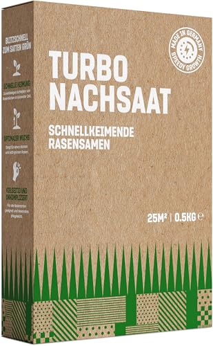 GardenGloss Rasensamen Schnellkeimend Sommer 0,5kg - Made in Germany - 25m2 Fläche Rasen - Grassamen Turbo Nachsaat und Neuanlage - Rasennachsaat von GardenGloss