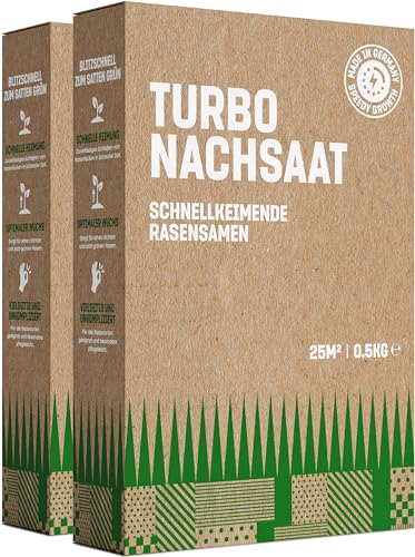 GardenGloss Rasensamen Schnellkeimend - Made in Germany - 50m2 Fläche - Grassamen Nachsaat und Neuanlage von GardenGloss