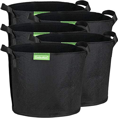 GardenMate 5X 20L Pflanzsack aus Vliesstoff Ø31cm Höhe 26cm - Blackline von GardenMate