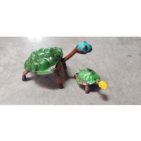 Rustikale Schildkröten Aus Metall.schildkröten Metall.bunte Metall.kleine Dekor.schildkröten Kunst von GardenMetalDecor