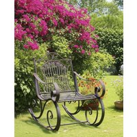 Rustikaler Schaukelstuhl Aus Braunem Eisen - Vintage-Inspirierter Gartensessel Zur Entspannung Im Freien, Geschenk Für Ihn, Sie von GardenOfTheOldWorld