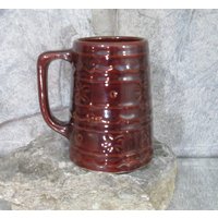 Vintage Mar-Crest Daisy & Dot Braun Glasierter Bierkrug von GardenSpring