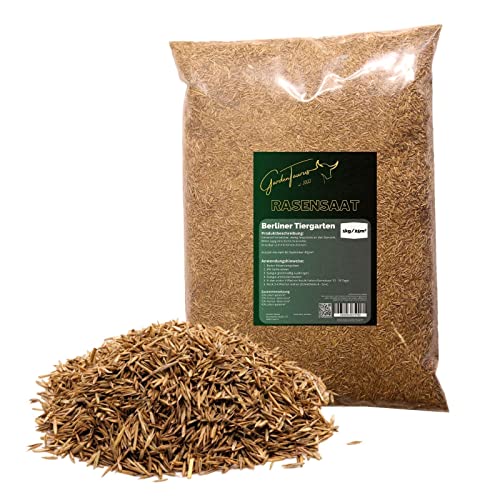 GardenTaurus® Rasenmischung | Sorte: Berliner Tiergarten | Inhalt: 1kg für 25 m² | pflegeleicht und trockenheitstolerant | für alle Lagen geeignet | schnelles Grün und tolle Optik von GardenTaurus