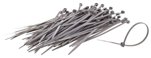 100 Stück Kabelbinder in grau 300mm x 4,8 mm, starke Nylonstreifen UV-beständig für das Fechten Maschenfechten Perfekt für die Montage von Schutzmatten für Brüstungen,Zäune, Bündel, Kabelverbinder von GardenTools