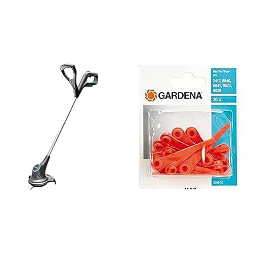 Bundle aus Gardena Akku-Trimmer SmallCut 23/18V P4A ohne Akku, Rasnetrimmer, Akku-Sense, Freischneider (14072-55) und Gardena Ersatzmesser RotorCut, 20 Stück (5368-20) von Gardena