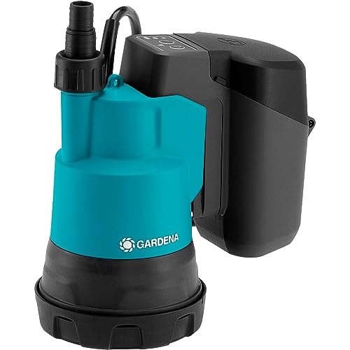 Gardena 14600-20 Akku-Klarwasser-Tauchpumpe 2000/2 18V P4A Ready-To-Use Set, Standard, small von Gardena