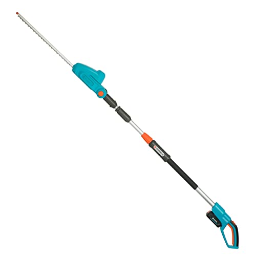 Gardena Akku-Teleskop-Heckenschere THS 42/18V P4A Ready-to-Use Set: Heckenschneider bis zu 3 m Reichweite, 42 cm Schwertlänge, abwinkelbarer Kopf, inkl. 18V P4A Akku (14732-20) von Gardena
