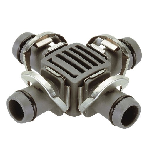 GARDENA Micro-Drip-System Kreuzstück 13 mm (1/2"): Praktischer Rohrverbinder zur Abzweigung des Verlegerohrs (Art.-Nr. 1346, 1347) (8339-20) 2 Stück von Gardena