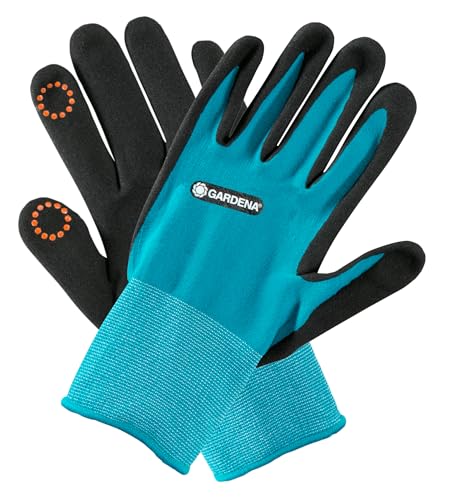 Gardena Pflanz- und Bodenhandschuh 7/S: Handschuhe für Garten- und Bodenarbeiten, Feuchtigkeitsschutz dank Nitril-Oberfläche, mobile touch für Smartphonenutzung (11510-20) von Gardena