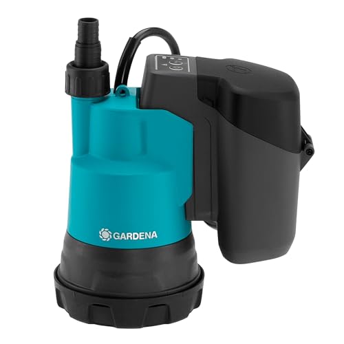 Gardena Akku-Klarwasser-Tauchpumpe 2000/2 18V P4A (nur Pumpe): 2.000 l/h max. Fördermenge, 2 bar max. Druck, Flachabsaugung bis 5 mm, Entwässerung/Bewässerung/Auspumpen, ohne Akku (14600-55) von Gardena