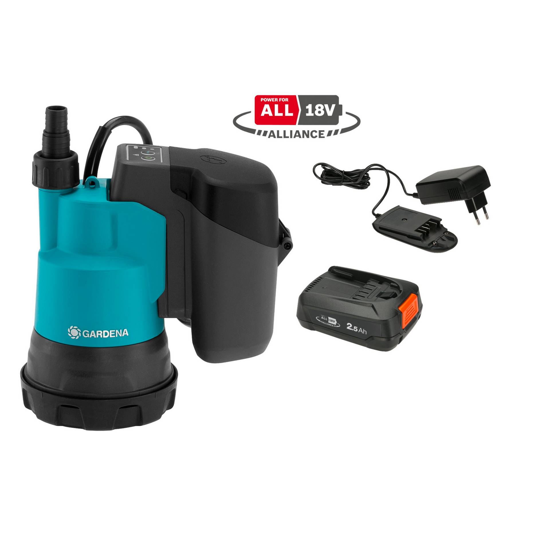 Gardena Akku-Klarwasser-Tauchpumpe '2000/2 18V Power4All' 2000 l/h Gardena Akku-Klarwasser-Tauchpumpe '2000/2 18V Power4All' 2000 l/h von Gardena
