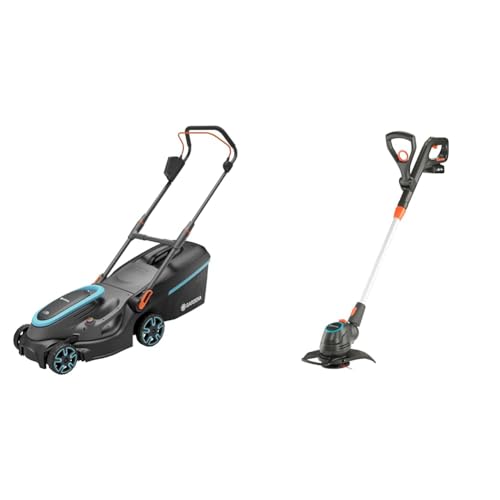 Gardena Akku-Rasenmäher PowerMax 37/36V P4A Ready-to-Use Set & Akku-Trimmer ComfortCut 23/18V P4A Ready-to-Use Set von Gardena