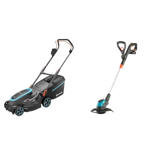 Gardena Akku-Rasenmäher PowerMax 37/36V P4A Ready-to-Use Set & Akku-Trimmer EasyCut 23/18V P4A Ready-to-Use Set von Gardena