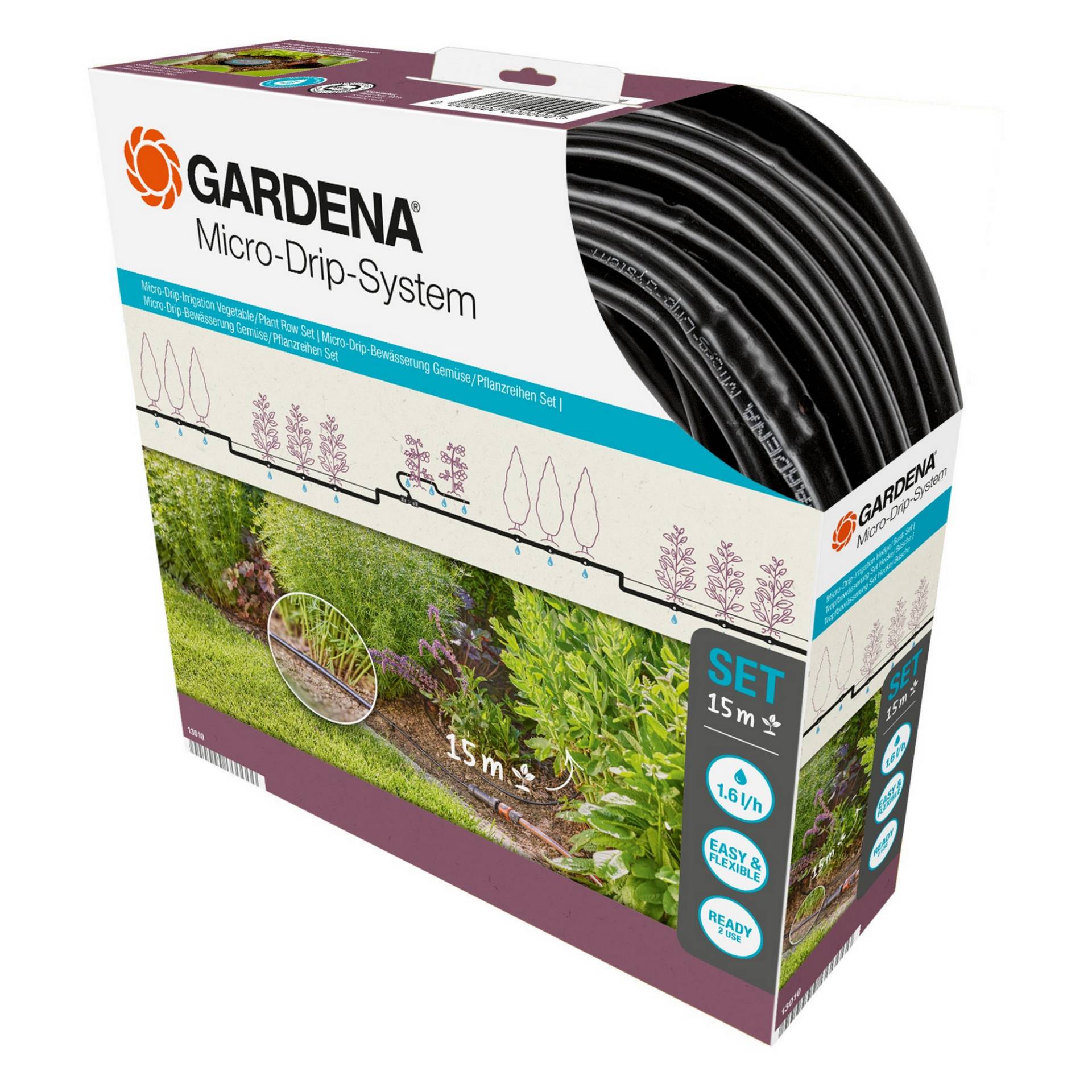 Gardena Bewässerungs-Start-Set S 'Micro-Drip-System' für Pflanzreihe, 15 m Gardena Bewässerungs-Start-Set S 'Micro-Drip-System' für Pflanzreihe, 15 m von Gardena
