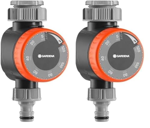 Gardena Bewässerungsuhr: Automatische Zeitschaltuhr für Wasserhähne 26,5 mm (G 3/4) oder 33,3 mm (G1), Flexible Bewässerungsdauer (5-120 min), leichtes Anschließen Dank Schnellstecksystem (1169-20) von Gardena