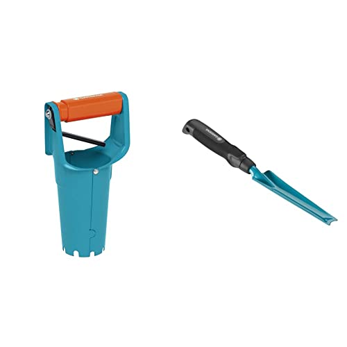 Gardena Blumenzwiebelpflanzer: Ideales Gartenzubehör zum Setzen von Blumenzwiebeln & Unkrautstecher: Ideales Gartenwerkzeug zum effektiven Entfernen von Unkraut, Arbeitslänge 19 cm (8935-20) von Gardena