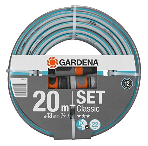 Gardena Classic Schlauch 13 mm (1/2 Zoll), 20 m: Universeller Gartenschlauch aus robustem Kreuzgewebe, 22 bar Berstdruck, UV-beständig (18008-20) von Gardena