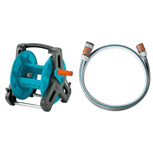 Gardena Classic Schlauchtrommel 50 & Anschlussgarnitur Classic 13 mm (1/2 Zoll), 1.5 m: Schlauchadapter zum Anschluss des Schlauchwagens, Schlauch mit Systemteilen, 22 bar (18011-20) von Gardena