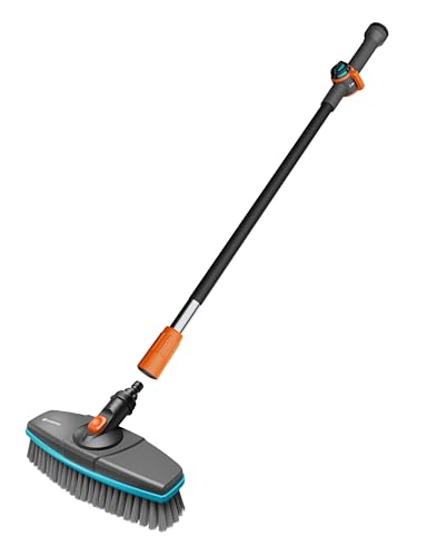 Gardena Cleansystem Wasch-Set mit 90 cm Stiel S und Stielbürste Soft: Praktisches Reinigungsset, ideal zur effektiven Nassreinigung von größeren, empfindlichen Flächen, Reinigungstabs (18826-20) von Gardena