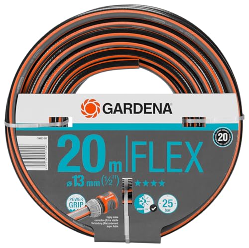 Gardena Comfort FLEX Schlauch 13 mm (1/2 Zoll), 20 m: Formstabiler, flexibler Gartenschlauch mit Power-Grip-Profil, aus hochwertigem Spiralgewebe, 25 bar Berstdruck, ohne Systemteile (18033-20) von Gardena