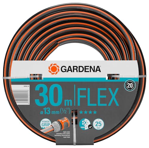 Gardena Comfort FLEX Schlauch 13 mm (1/2 Zoll), 30 m: Formstabiler, flexibler Gartenschlauch mit Power-Grip-Profil, aus hochwertigem Spiralgewebe, 25 bar Berstdruck, ohne Systemteile (18036-20) von Gardena