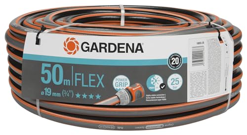 Gardena Comfort FLEX Schlauch 19 mm (3/4 Zoll), 50 m: Formstabiler, flexibler Gartenschlauch mit Power-Grip-Profil, aus hochwertigem Spiralgewebe, 25 bar Berstdruck, ohne Systemteile (18055-20) von Gardena