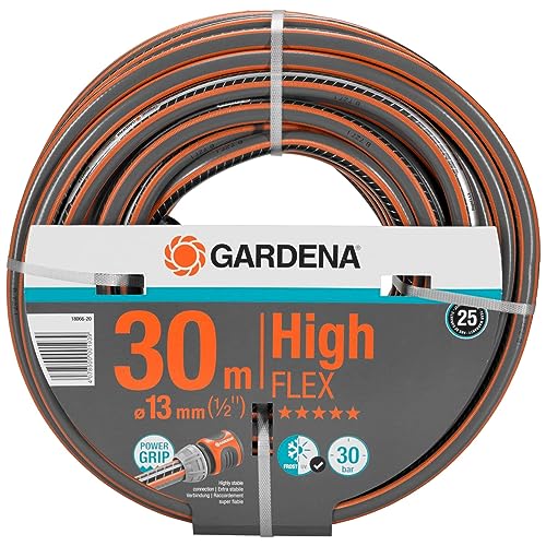 Gardena Comfort HighFLEX Schlauch 13 mm (1/2 Zoll), 30 m: Gartenschlauch mit Power-Grip-Profil, 30 bar Berstdruck, formstabil, UV-beständig (18066-20) schwarz von Gardena