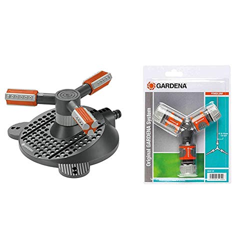 Gardena Comfort Kreisregner Mambo: Rasensprenger & Abzweig-Satz für 13 mm (1/2 Zoll)- und 15 mm (5/8 Zoll)-Wasserschläuche: Wasserdichter Abzweig-Verbinder von Gardena