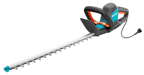 Gardena Elektro-Heckenschere ComfortCut 600/55: Heckenschneider mit 600 W Motorleistung, 55 cm Messerlänge, 27 mm Messeröffnung, ergonomischer Griff und Anschlagschutz (9834-20) von Gardena