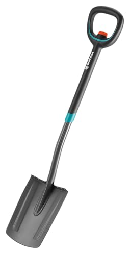 Gardena ErgoLine Teleskop-Spaten: Gartenspaten aus Qualitätsstahl zum Umgraben und Ausheben, mit Trittsteg und ergonomischem Stiel, D-Griff (17020-20) von Gardena