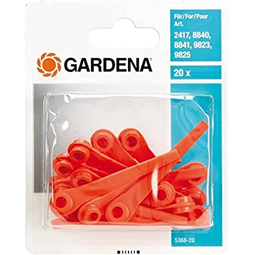 Gardena Ersatzmesser RotorCut: Ersatzmesser für Rasentrimmer und Akkutrimmer, Kunststoff-Messer, leicht auswechselbar, 20 Stück (5368-20) von Gardena