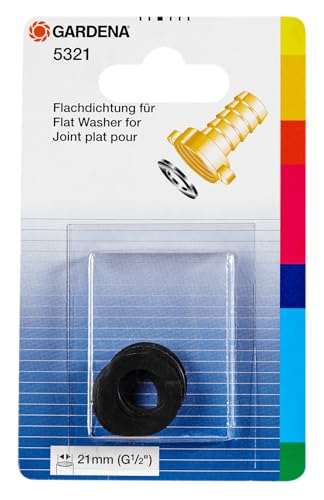 Gardena Flachdichtung für Schlauchverschraubung: Gummidichtung für Gewindestück mit 21 mm (G 1/2 Zoll)-Innengewinde (5321-20) von Gardena