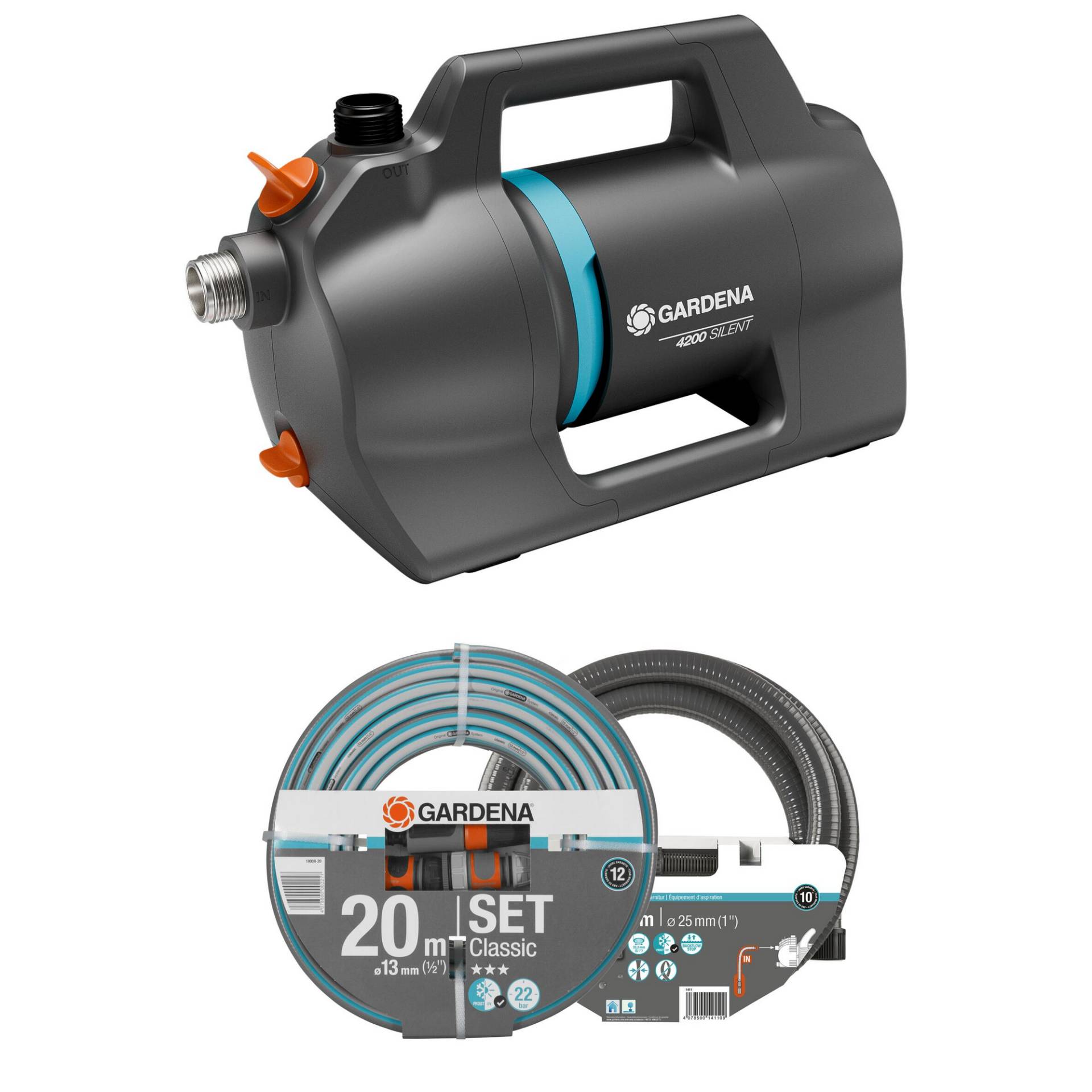 Gardena Gartenpumpe Set '4200 Silent' 600 W 4200 l/h Gardena Gartenpumpe Set '4200 Silent' 600 W 4200 l/h von Gardena