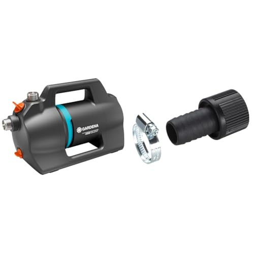 Gardena Gartenpumpe 4300 Silent: Sehr leise Bewässerungspumpe mit innovativem Gehäuse & Saugschlauch-Anschlussstück 25 mm (1 Zoll): Pumpen-Anschlussstück von Gardena