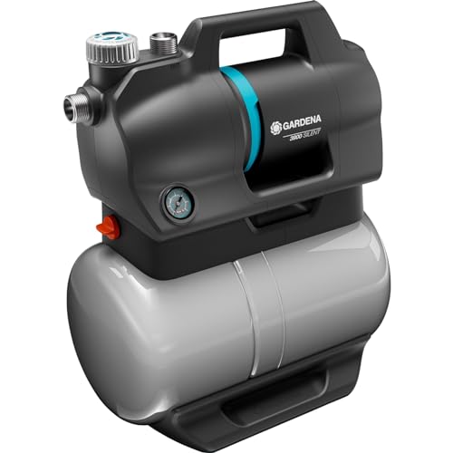 Gardena Hauswasserwerk 3900 Silent: Pumpe mit 21 l Wasserspeicher und integriertem Filter, Fördermenge 3900 l/h, Druckleistung 4,3 bar, geräuscharm, wartungsfrei (9066-20) von Gardena