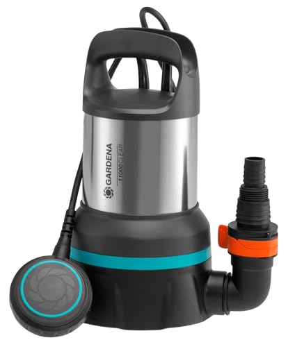 Gardena Klarwasser-Tauchpumpe 11000: Klarwasserpumpe mit 11.000 l/h Fördermenge, Schwimmschalter mit Dauerlaufoption, Flachabsaugung bis 2 mm, Schnellkupplungssystem, 450 W (09032-20) von Gardena