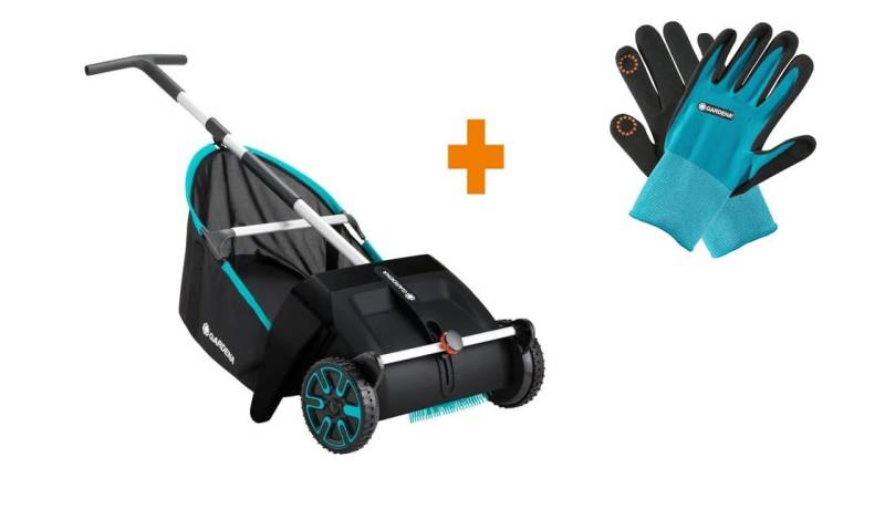 Gardena Laub und Rasensammler 49 cm Arbeitsbreite inkl. Handschuhe von Gardena