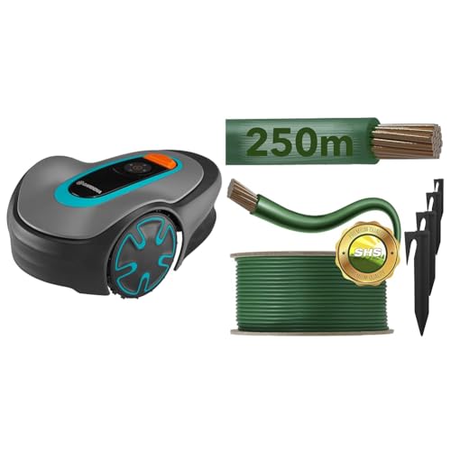 Gardena Mähroboter SILENO minimo 250 m² & 250m Begrenzungskabel + 750 Erdspieße für Mähroboter Rasenmäher Rasenroboter Zubehör Set Gardena Mähroboter SILENO minimo 250 m² & 250m Begrenzungskabel + 750 Erdspieße für Mähroboter Rasenmäher Rasenroboter Zubehör Set von Gardena