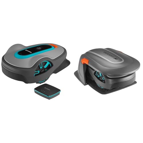 Gardena Mähroboter smart SILENO life 1000 m² Set & Original Garage für Mähroboter: Garage für Rasenmäher, optimaler Sonnen- und Regenschutz für Rasenroboter und Ladestation (15020-20) von Gardena
