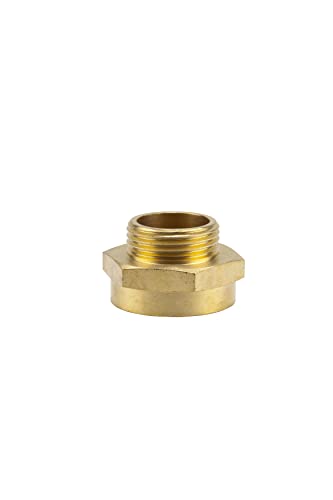 Gardena Messing-Reduzier-Gewindenippel: Messing-Anschlussstück zur Gewindereduzierung für z.B. Pumpen, 33,3 mm (G 1 Zoll)-AG/42 mm (G 1 1/4 Zoll)-IG (7266-20) Gold von Gardena