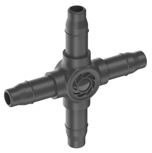 Gardena Micro-Drip-System Kreuzstück 4,6 mm (3/16 Zoll): Zubehör zur Abzweigung von Verteiler- und Tropfrohren, knickfreie Installation, mit Easy & Flexible Verbindungstechnik (13214-20) von Gardena