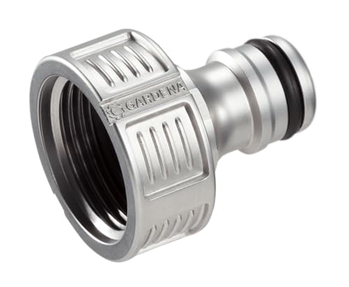 Gardena Premium Hahnverbinder26,5mm (G 3/4") : Adapter für Wasserhähne, wertiges Metall, spritzfreier Wasserfluss, frostsicher, verpackt (18241-20) von Gardena