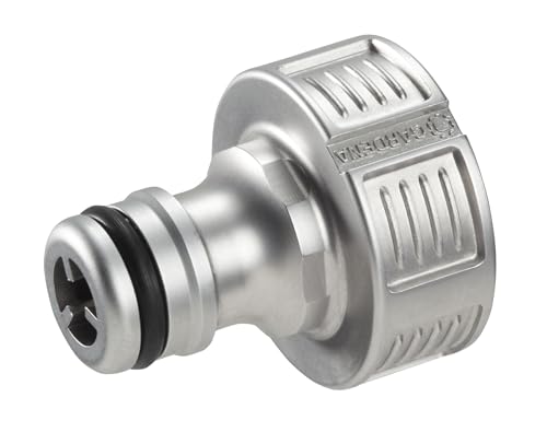 Gardena Premium Hahnverbinder26,5mm (G 3/4") : Adapter für Wasserhähne, wertiges Metall, spritzfreier Wasserfluss, frostsicher, verpackt (18241-20) von Gardena