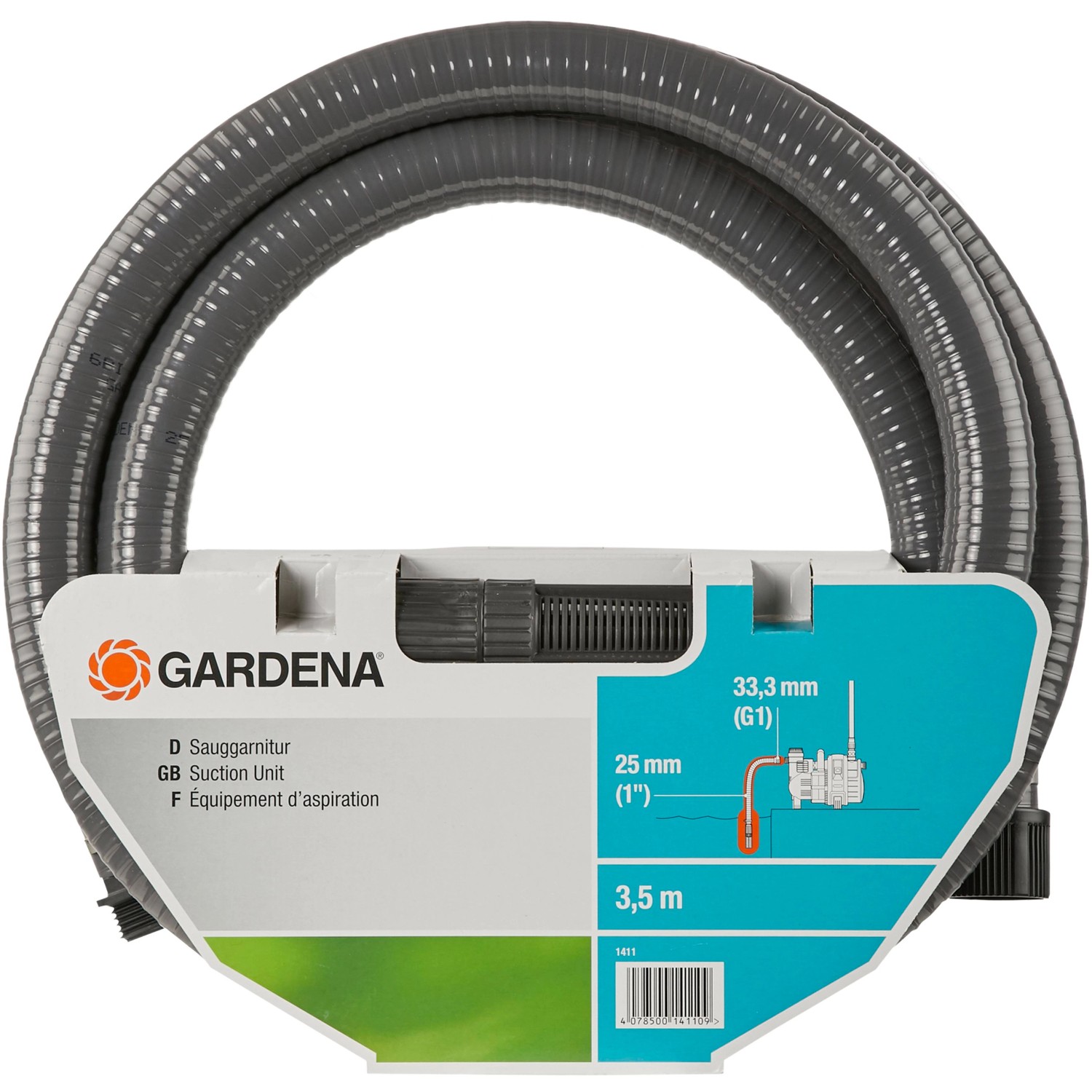 Gardena Sauggarnitur 25 mm (1 Zoll) 3,5 m von Gardena