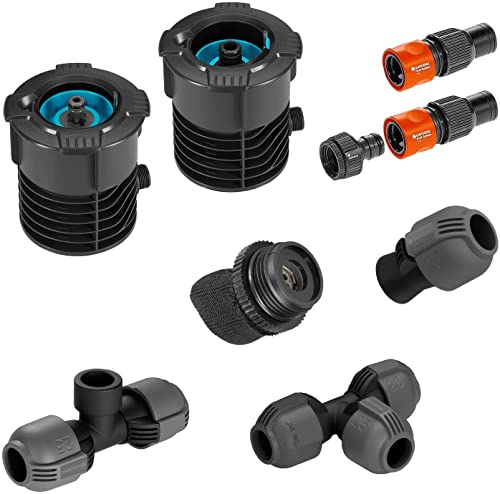 Gardena Sprinklersystem Start-Set Pipeline: Komplettset für den Einstieg in das Pipeline-System, Wasserentnahme rund um Haus und Garten, unterirdische Montage (08270-20) von Gardena