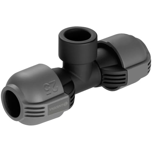 Gardena Sprinklersystem T-Stück mit Gewinde: Verbindungsstück für Entwässerungsventil, 25 mm x 3/4 Zoll- Innengewinde, Quick&Easy Verbindungstechnik, selbstdichtende Gewindeverbindung (2790-20) Gardena Sprinklersystem T-Stück mit Gewinde: Verbindungsstück für Entwässerungsventil, 25 mm x 3/4 Zoll- Innengewinde, Quick&Easy Verbindungstechnik, selbstdichtende Gewindeverbindung (2790-20) von Gardena